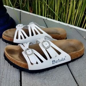 Birkenstock Betula White Strap Jewel Buckle 245